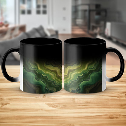 Abstract Green and Black Patterned Mug product
