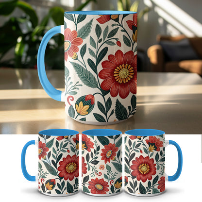 Floral Pattern Ceramic Coffee Mug Product