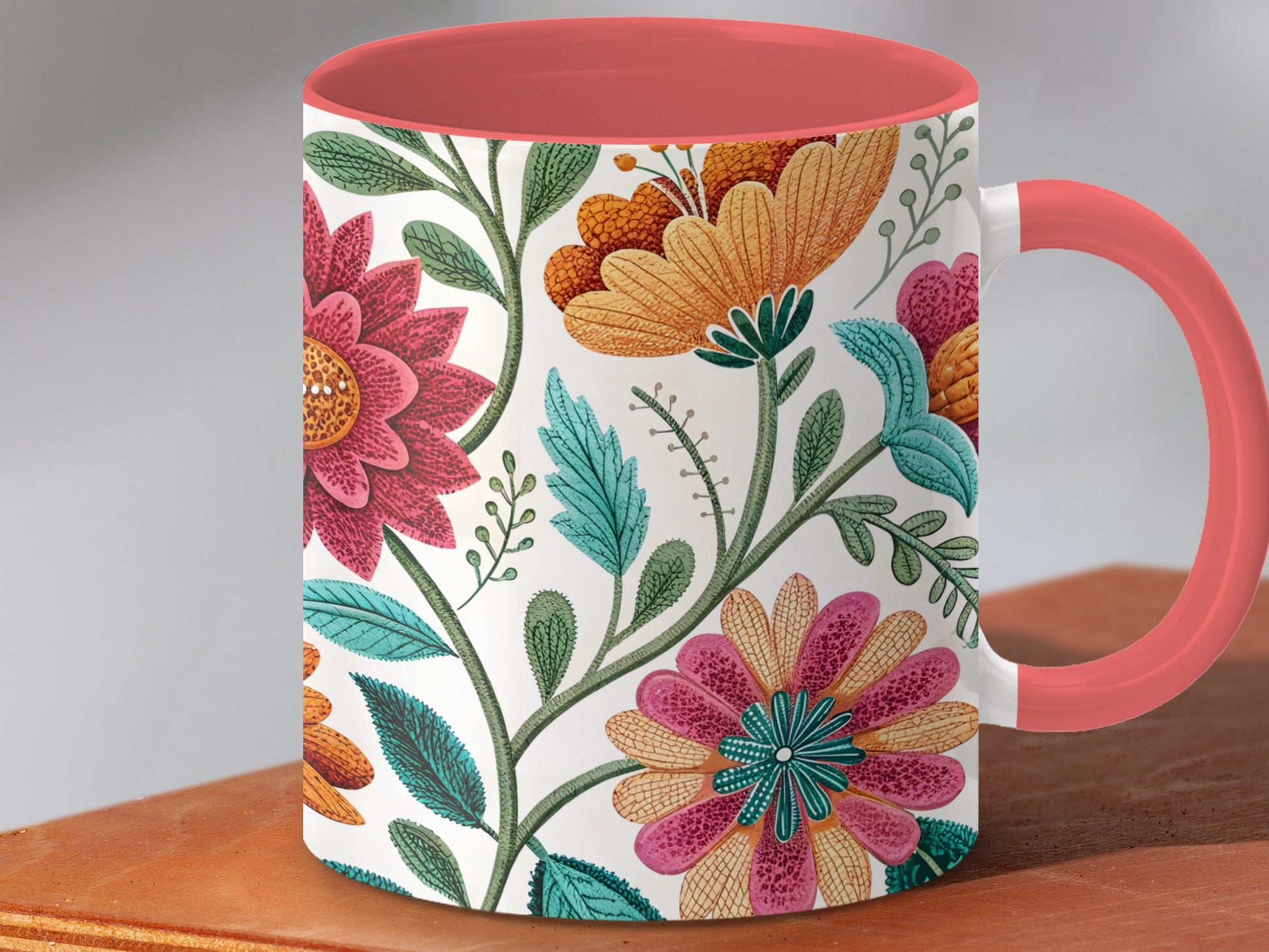 Colorful Floral Patterned Mug for Home and Office product type