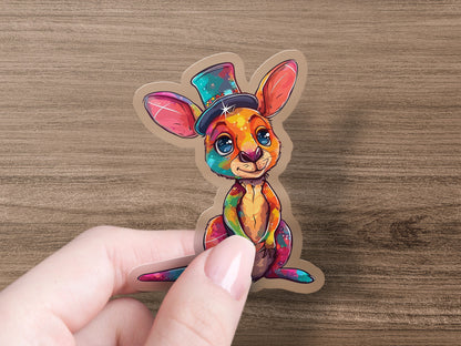 Colorful Cartoon Rabbit with Hat Sticker product type