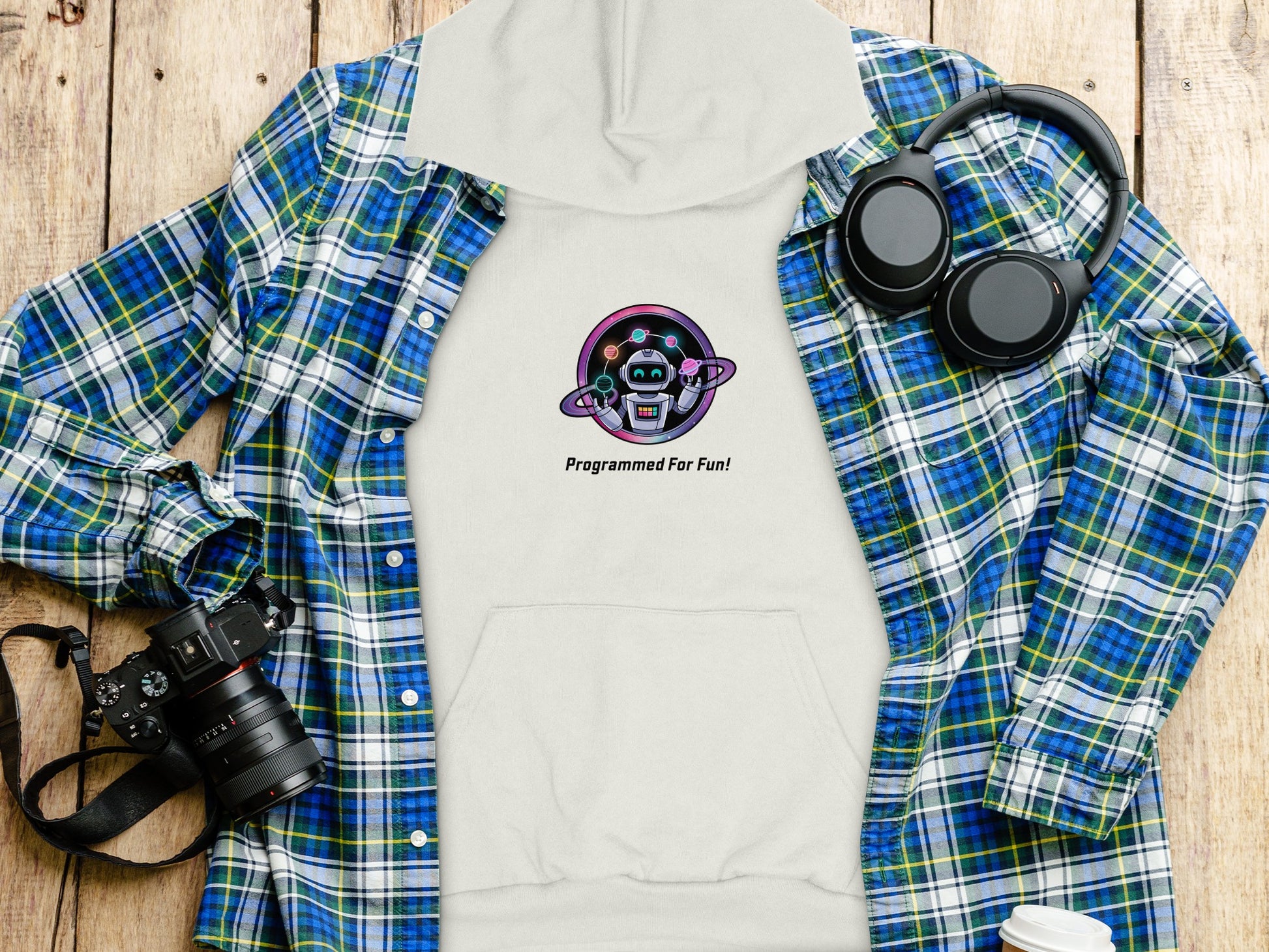 Programmed For Fun Robot Design Hoodie product type