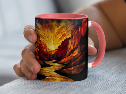 Vibrant Sunset Mosaic Art Design Coffee Mug product