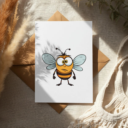 Cute Cartoon Bee Art Print, Kids Room Wall Decor, Colorful Nursery Poster, Animal Illustration, Whimsical Nature Artwork