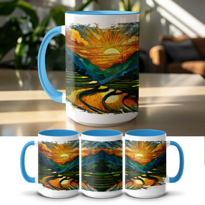Sunrise Over Hills Colorful Scenic Mug product