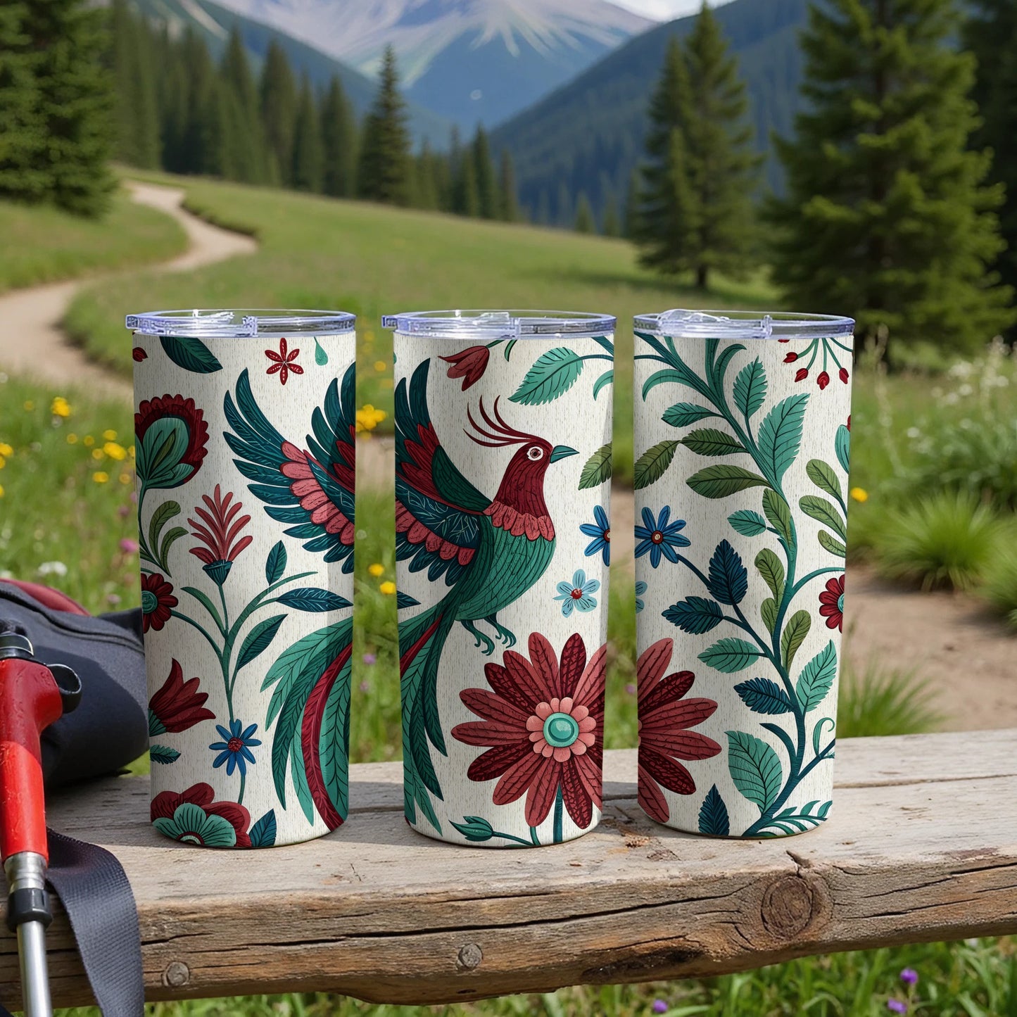 Vibrant Floral Bird Design Insulated Tumbler product
