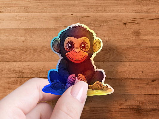 Adorable Cartoon Monkey Sticker for Various Surfaces product