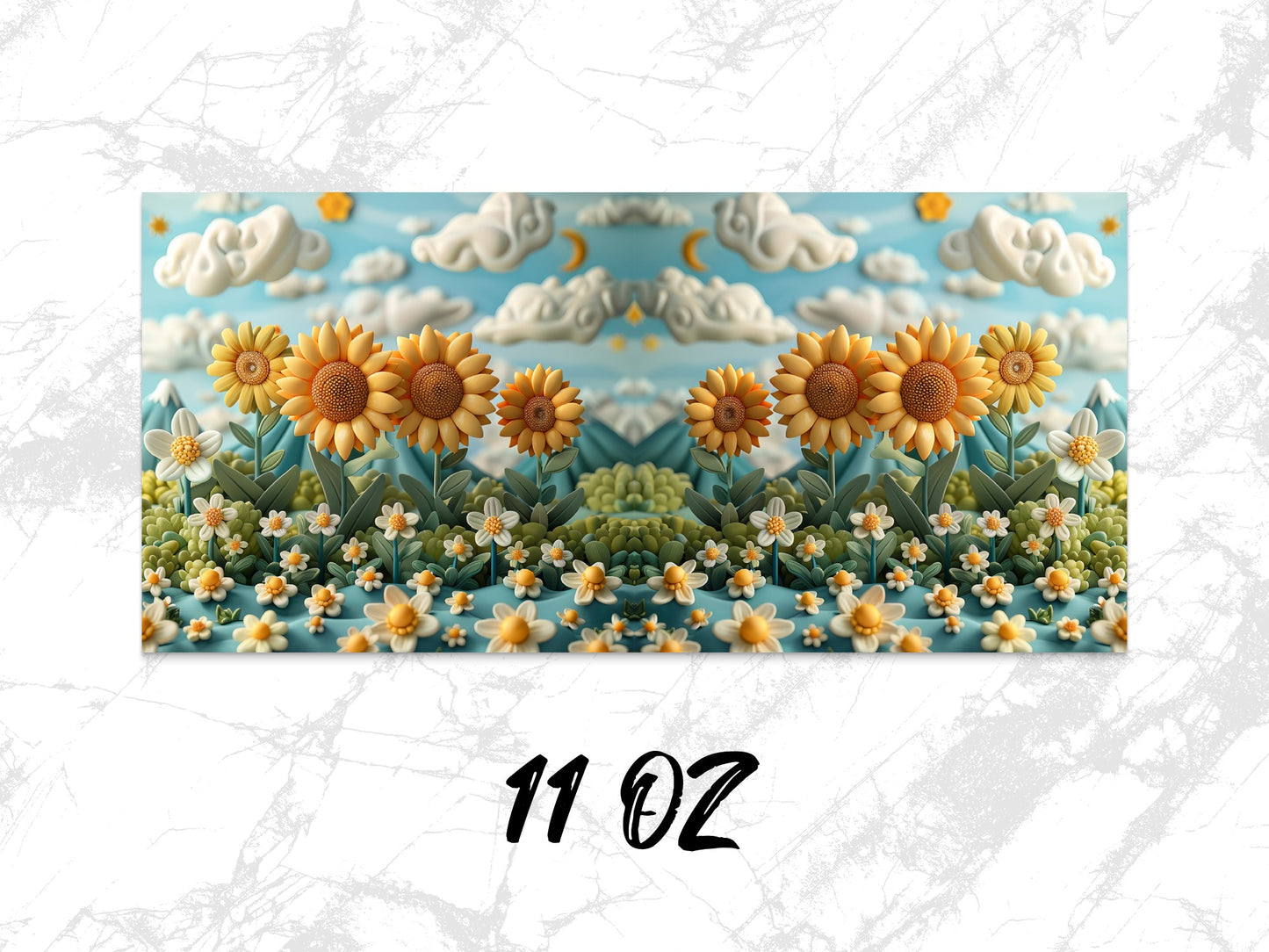 Sunflower Field Coffee Mug, 11 oz Ceramic Cup, Floral Pattern, Nature Inspired Kitchen Decor, Artistic Drinkware, Unique Gift Idea