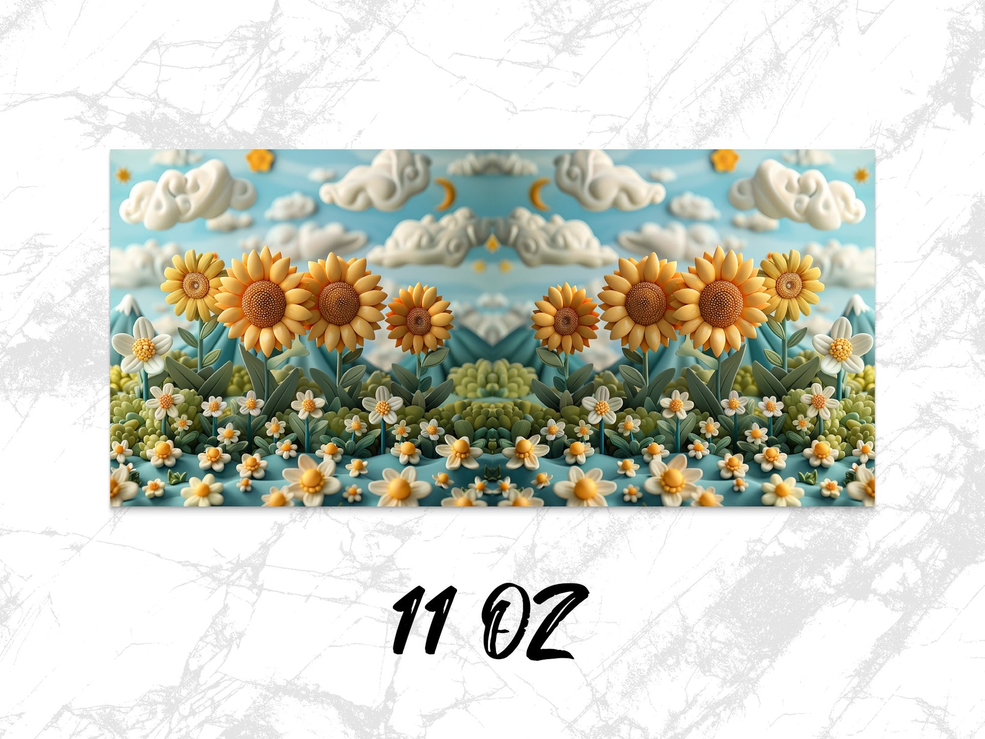 Sunflower Field Coffee Mug, 11 oz Ceramic Cup, Floral Pattern, Nature Inspired Kitchen Decor, Artistic Drinkware, Unique Gift Idea