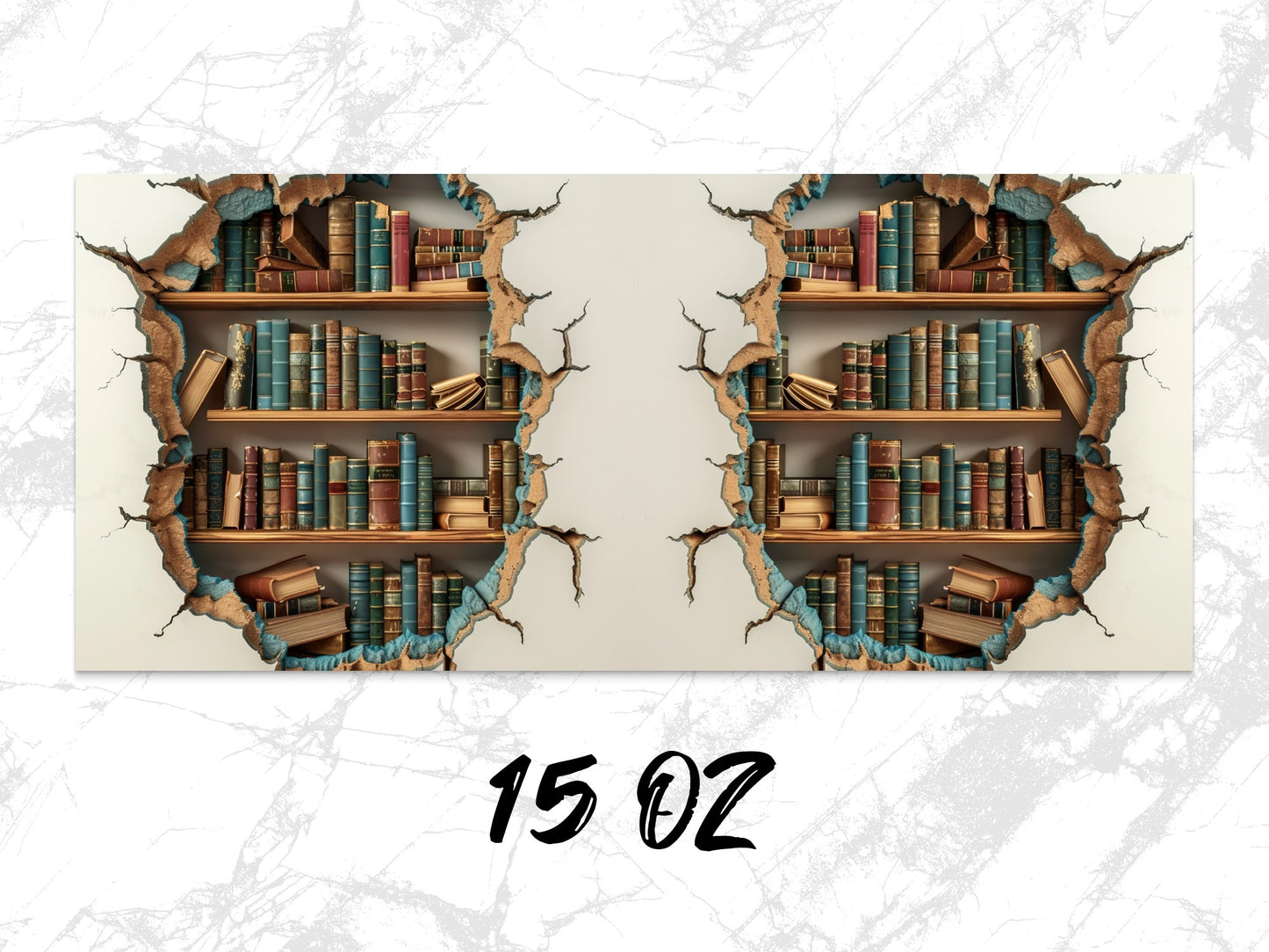Vintage Bookshelf Wallpaper, Library Wall Art, Peel and Stick, Home Office Decor, Rustic Bookcase Design, 3D Wall Mural, Unique Room