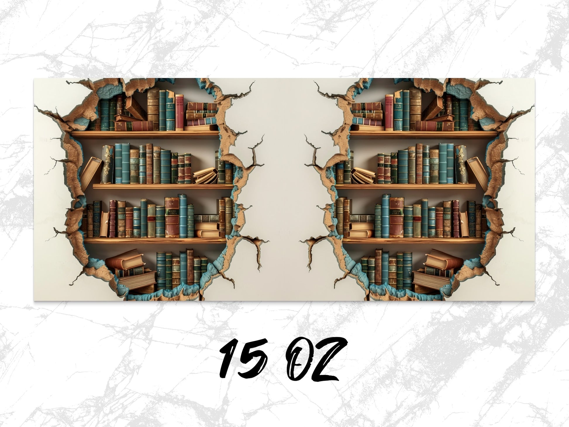 Vintage Bookshelf Wallpaper, Library Wall Art, Peel and Stick, Home Office Decor, Rustic Bookcase Design, 3D Wall Mural, Unique Room
