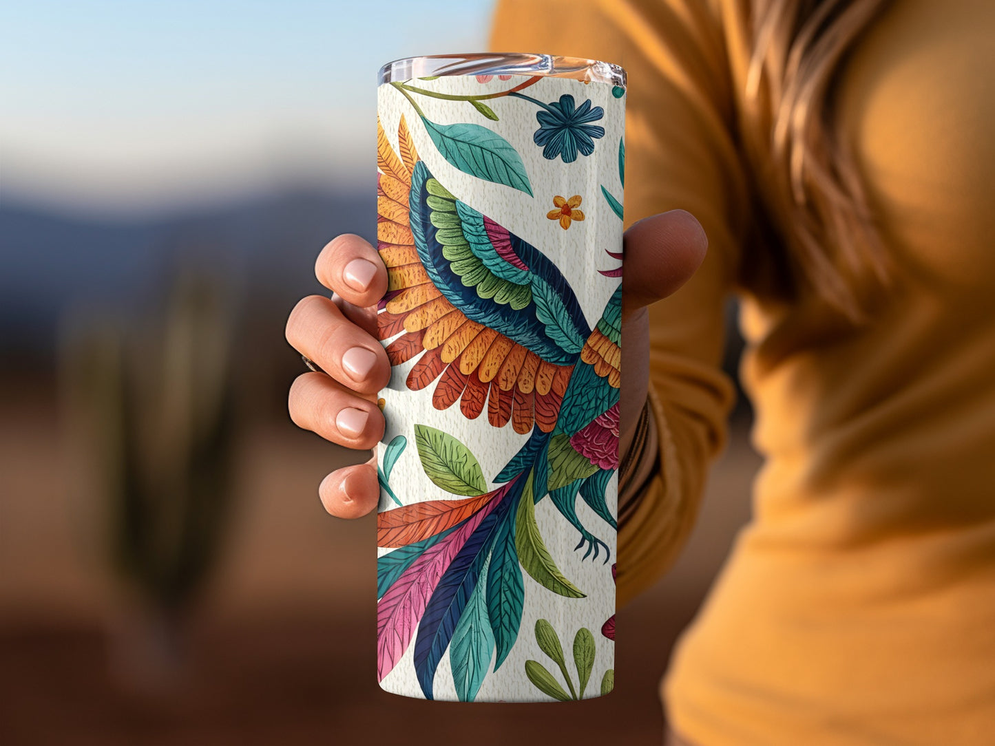 Colorful Tropical Bird and Leaves Pattern product