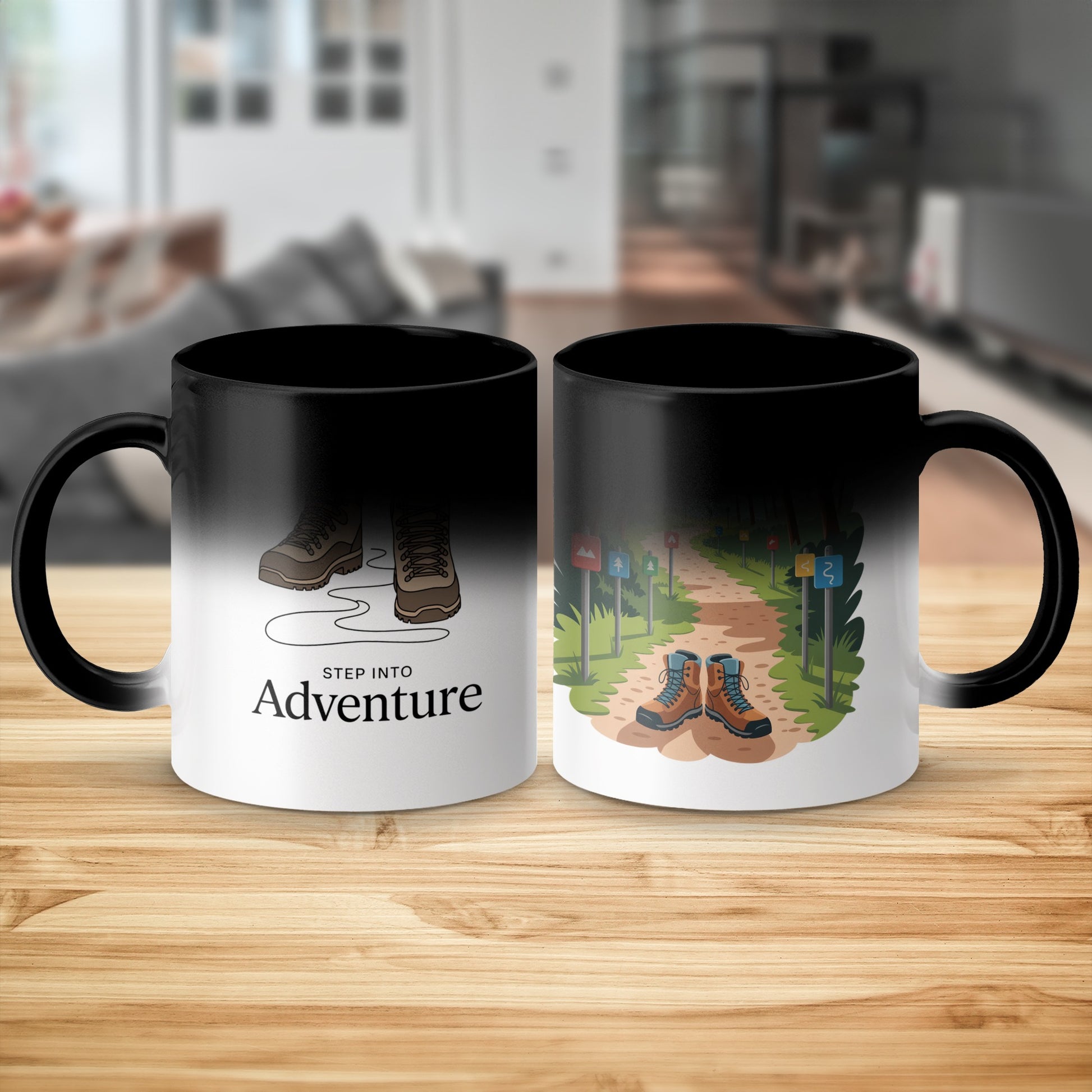 Step into Adventure Black Ceramic Mug product