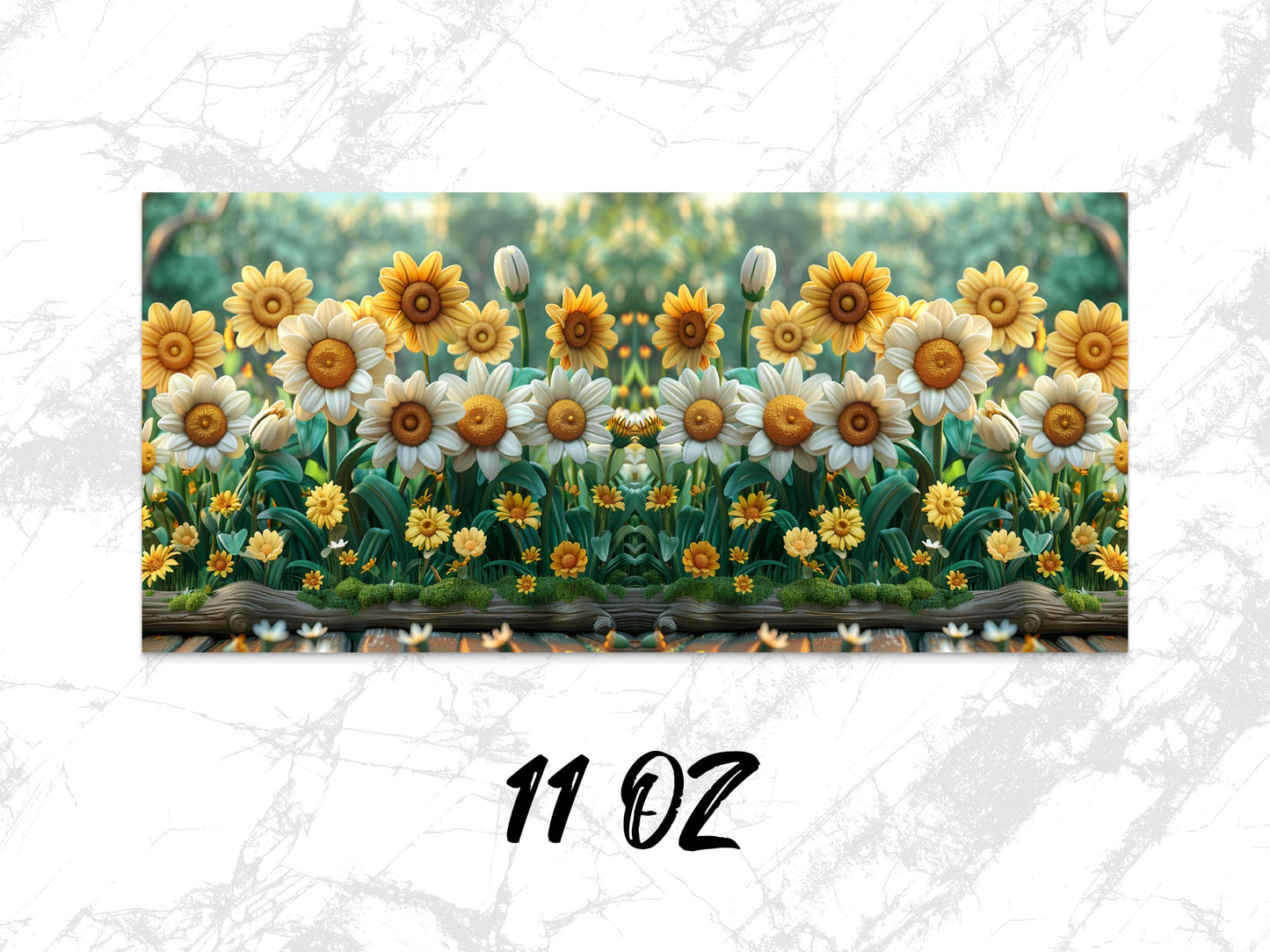 Colorful Daisy and Sunflower Print Coffee Mug, Floral Kitchen Decor, 11 oz Ceramic Mug, Unique Flower Gift