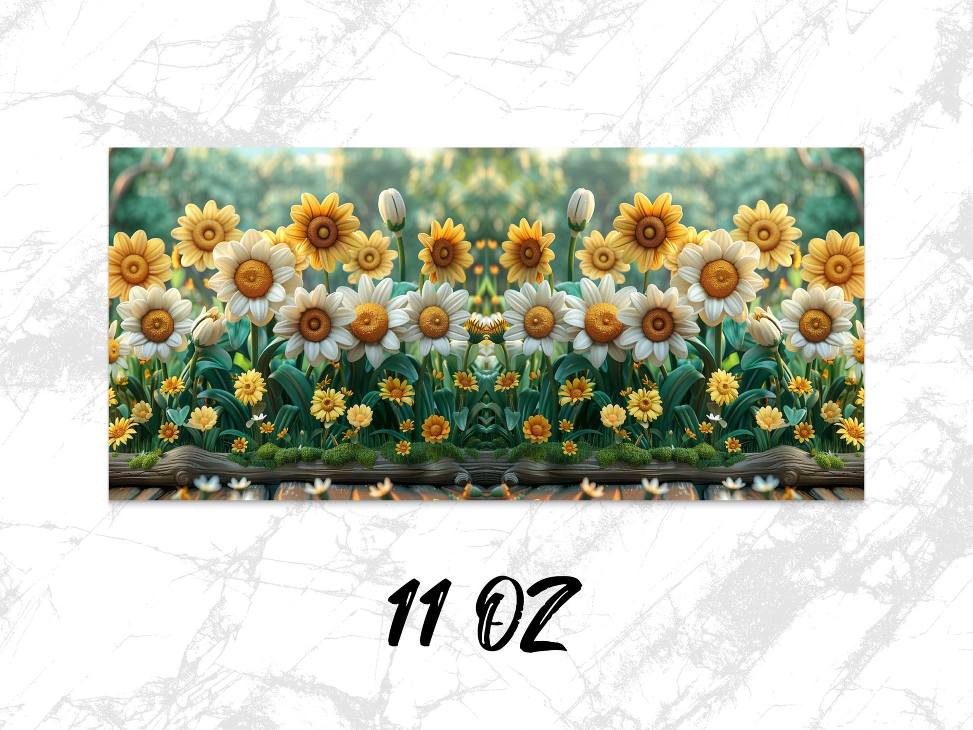 Colorful Daisy and Sunflower Print Coffee Mug, Floral Kitchen Decor, 11 oz Ceramic Mug, Unique Flower Gift