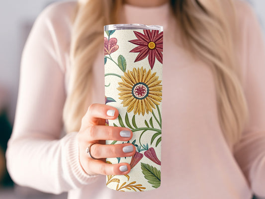 Colorful Floral Design Insulated Travel Tumbler product