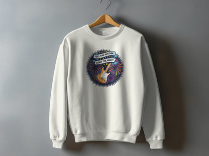 Feel the Rhythm Light the Night Guitar Sweatshirt Product