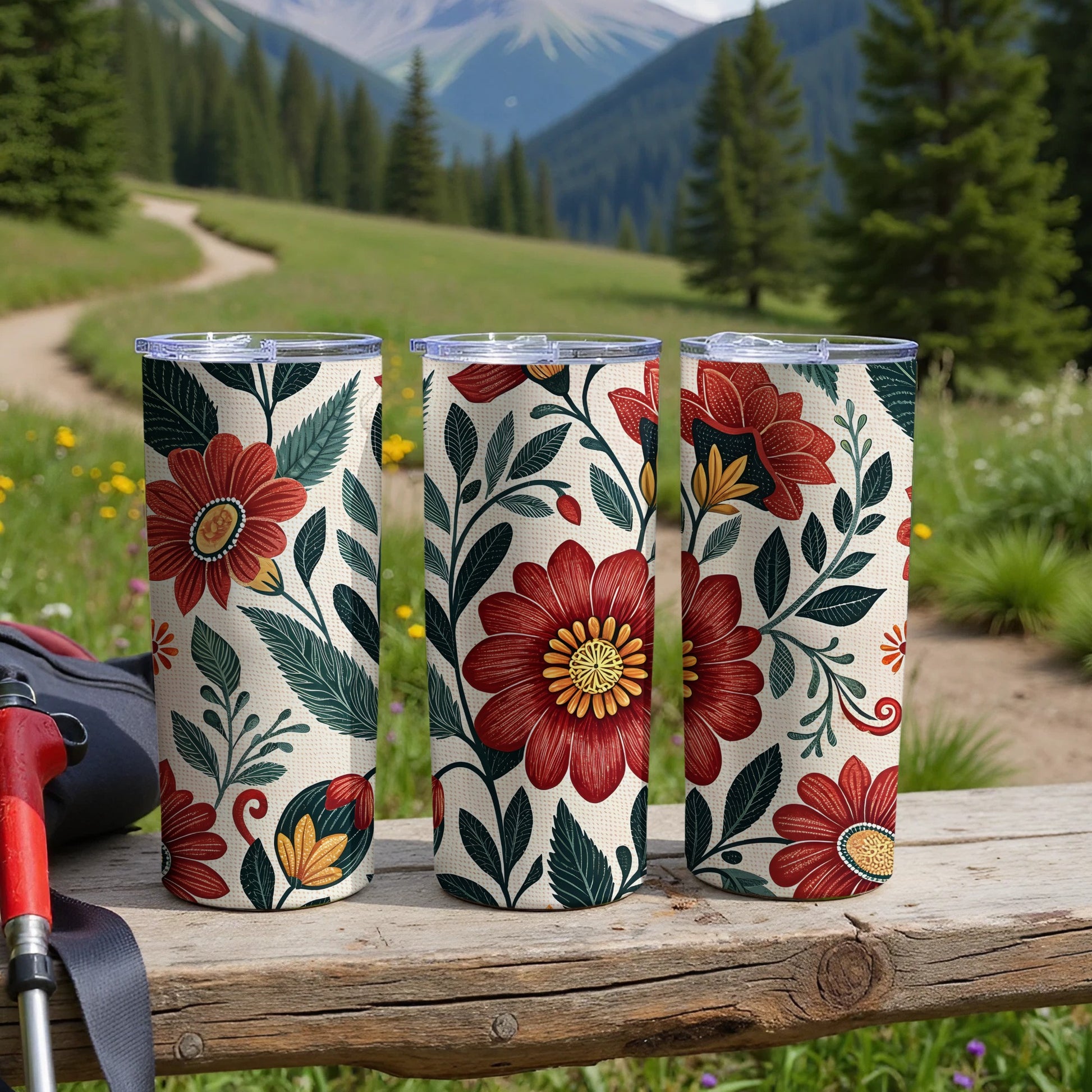 Nature Inspired Floral Tall Reusable Insulated Tumbler product type