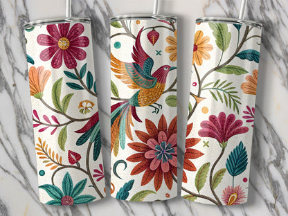 Colorful Botanical Artistic Design Travel Tumbler product