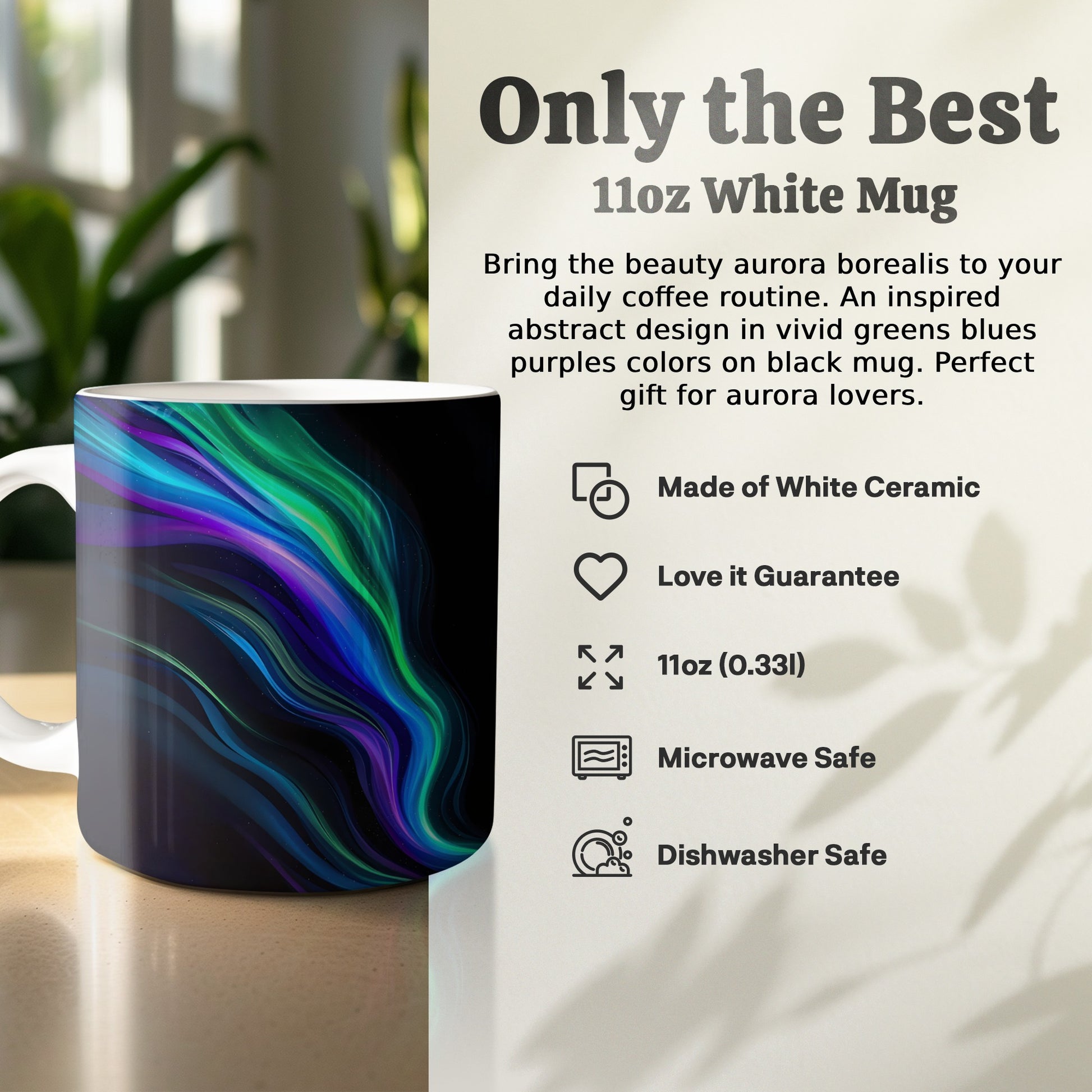 Abstract Design on Black 11oz White Mug Product