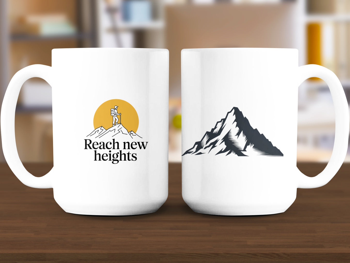Reach New Heights and Mountain Design Mug product