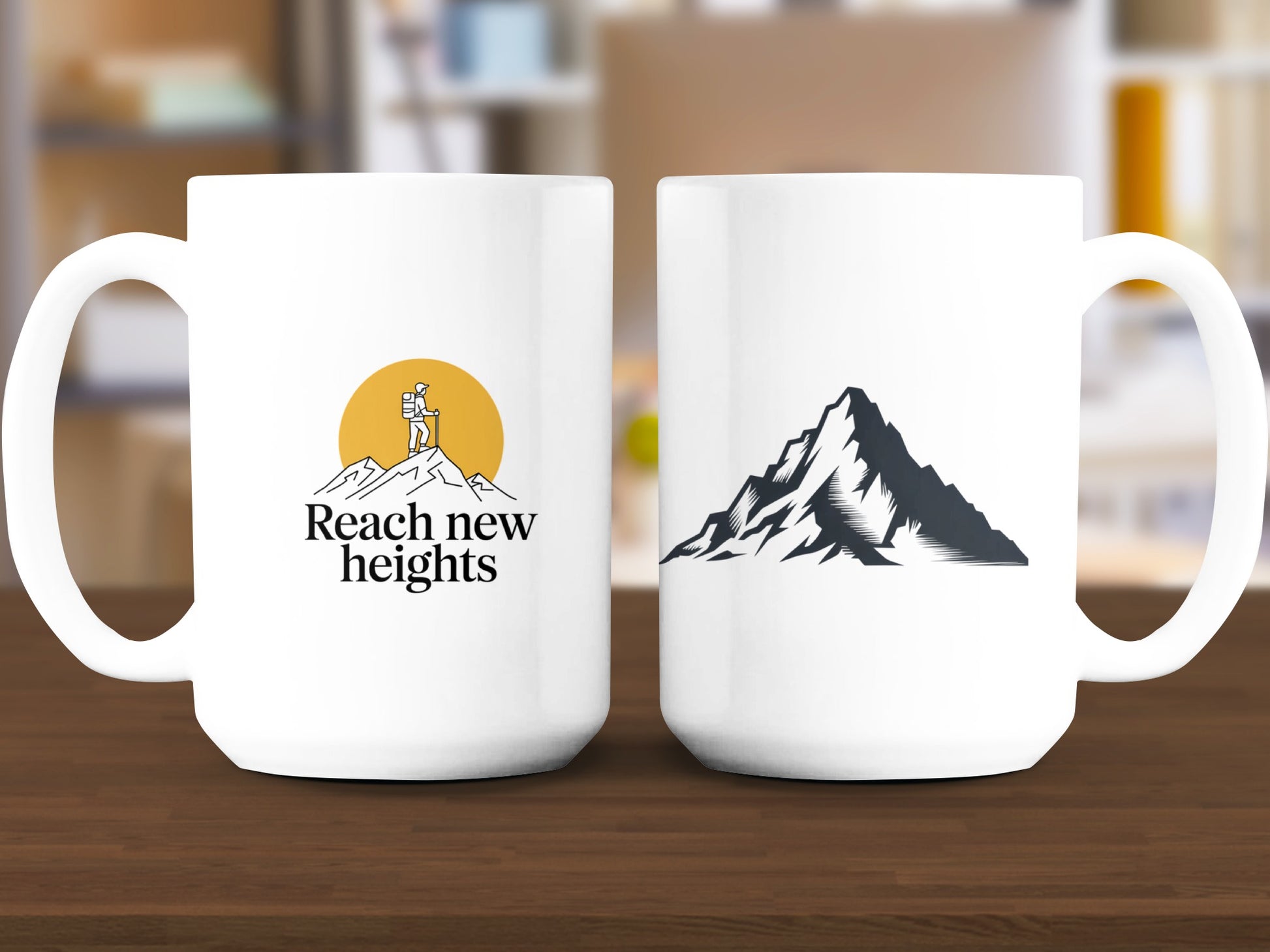 Reach New Heights and Mountain Design Mug product