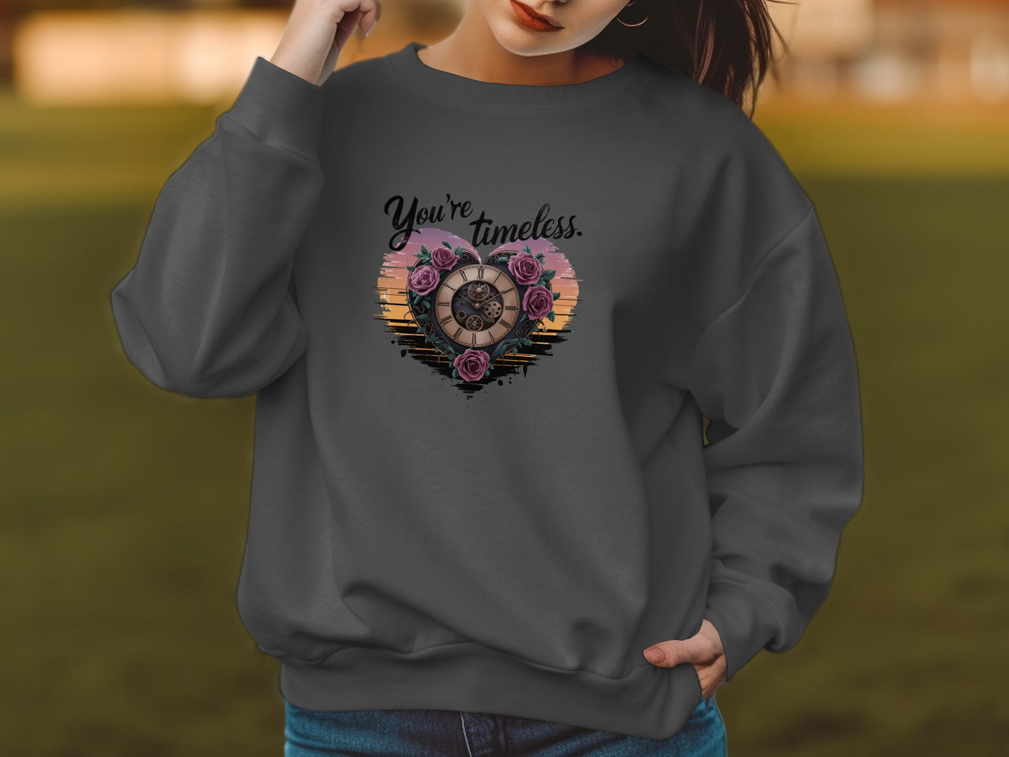 You're Timeless Heart Roses Design Sweater product