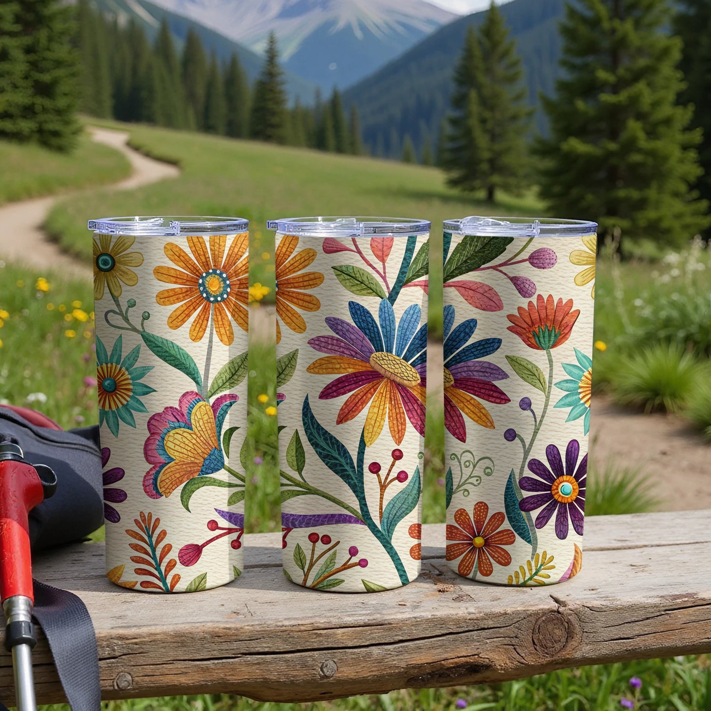 Vibrant Floral Patterned Tall Drinkware product type