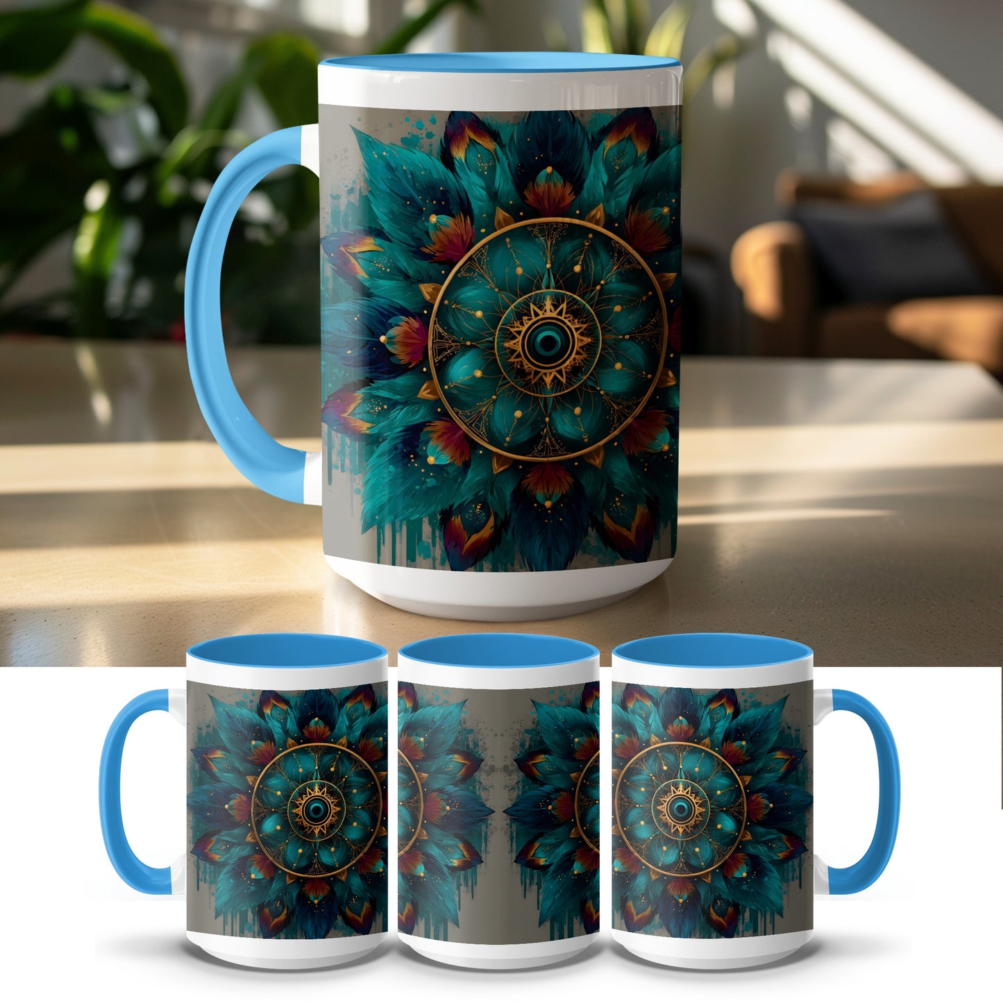 Vibrant Artistic Mandala Coffee Mug Unique Design product