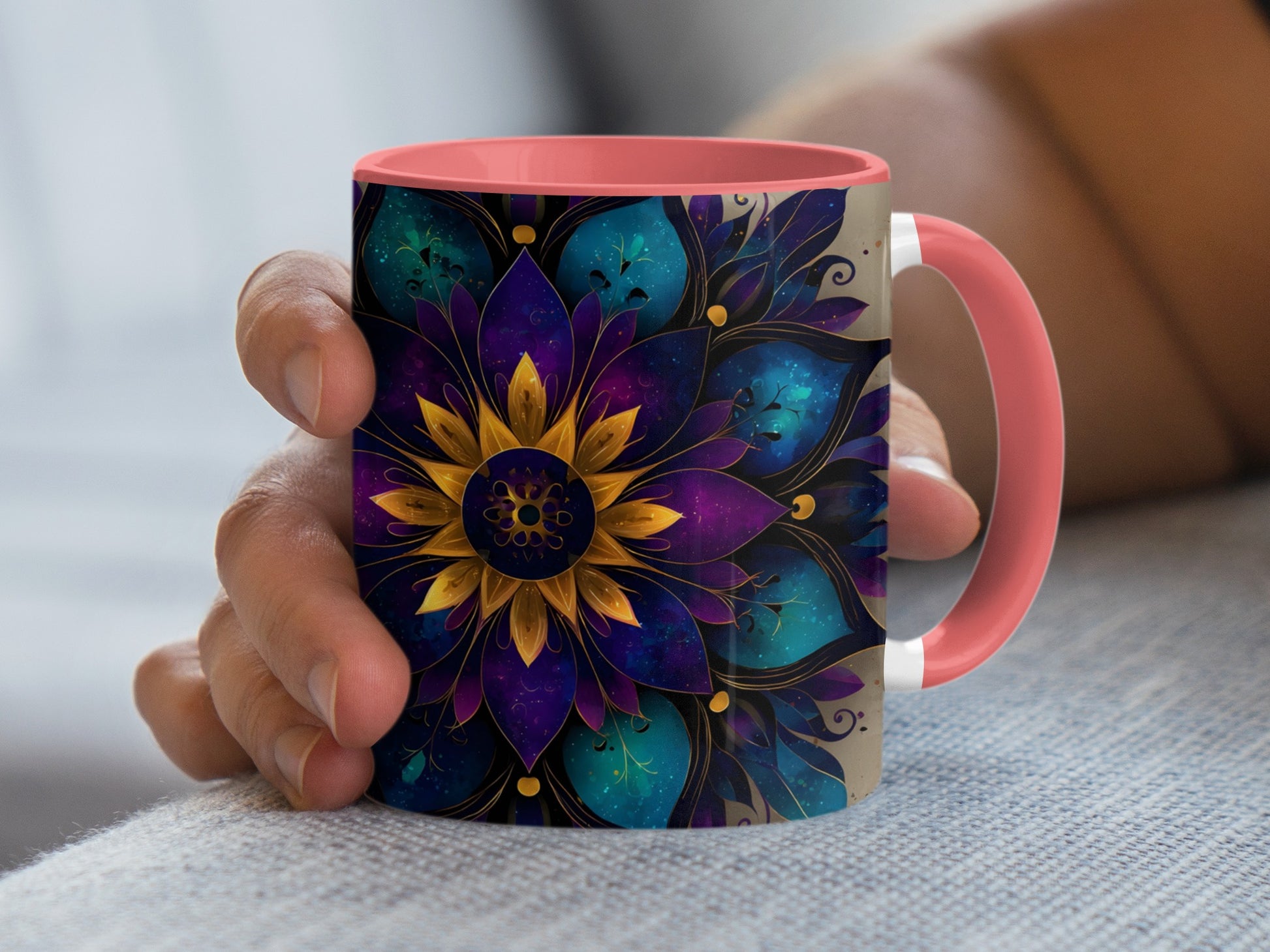 Colorful Floral Mandala Design Ceramic Mug product