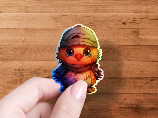 Adorable Bird with Hat Sticker Cute Pet Sticker product