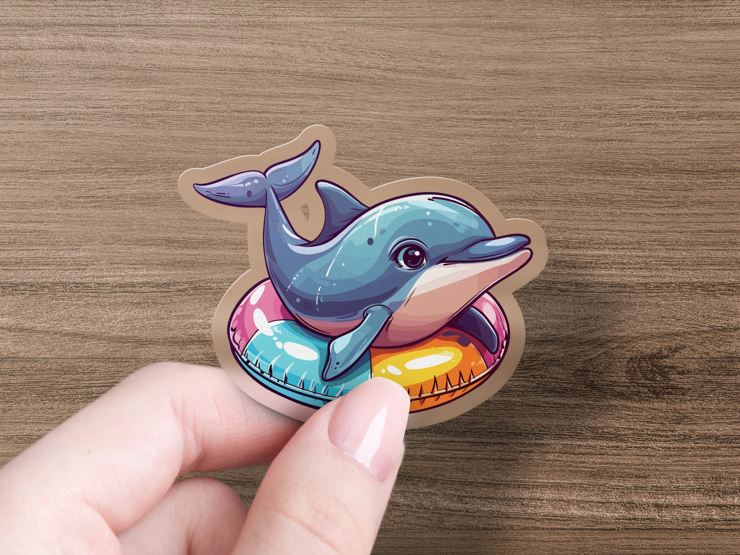 Colorful Dolphin Printed Sticker for Party Decoration product type