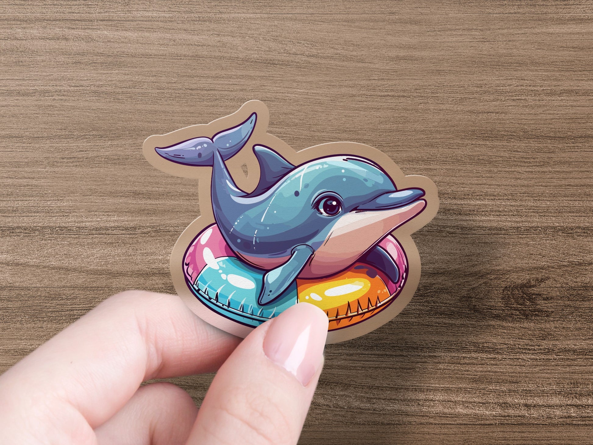 Colorful Dolphin Printed Sticker for Party Decoration product type