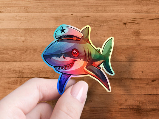 Colorful Cartoon Shark Sticker product type