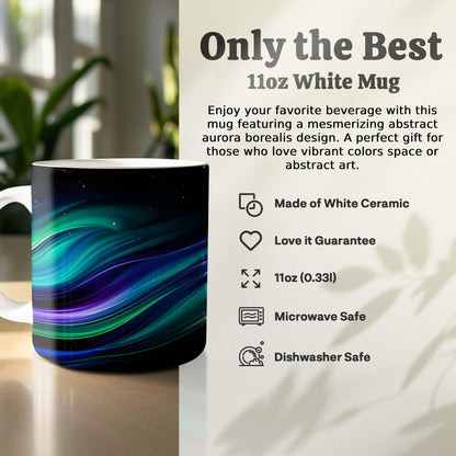 Only the Best 11oz White Mug Aurora Borealis Design product type