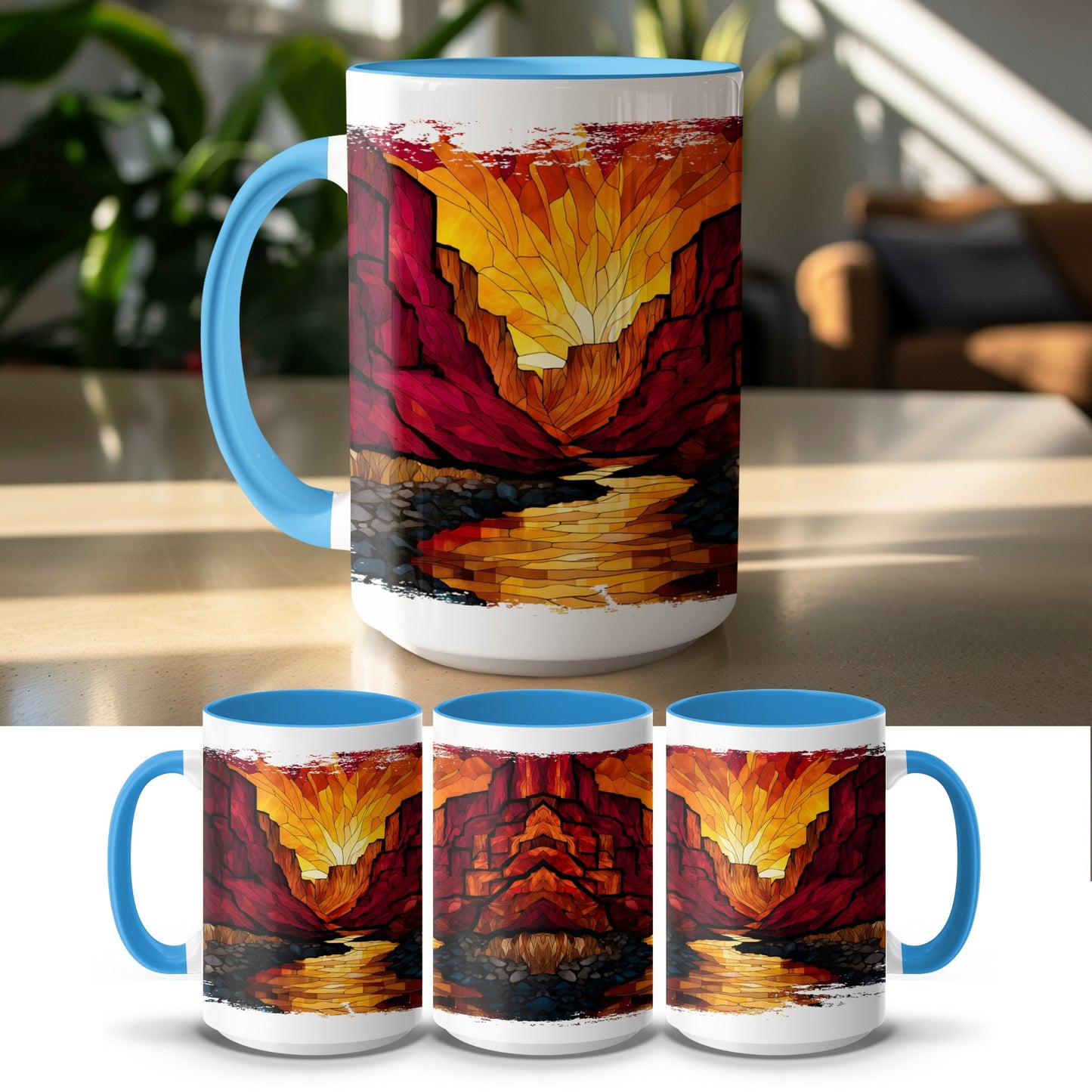 Vibrant Sunrise Canyon Art Ceramic Mug Unique product