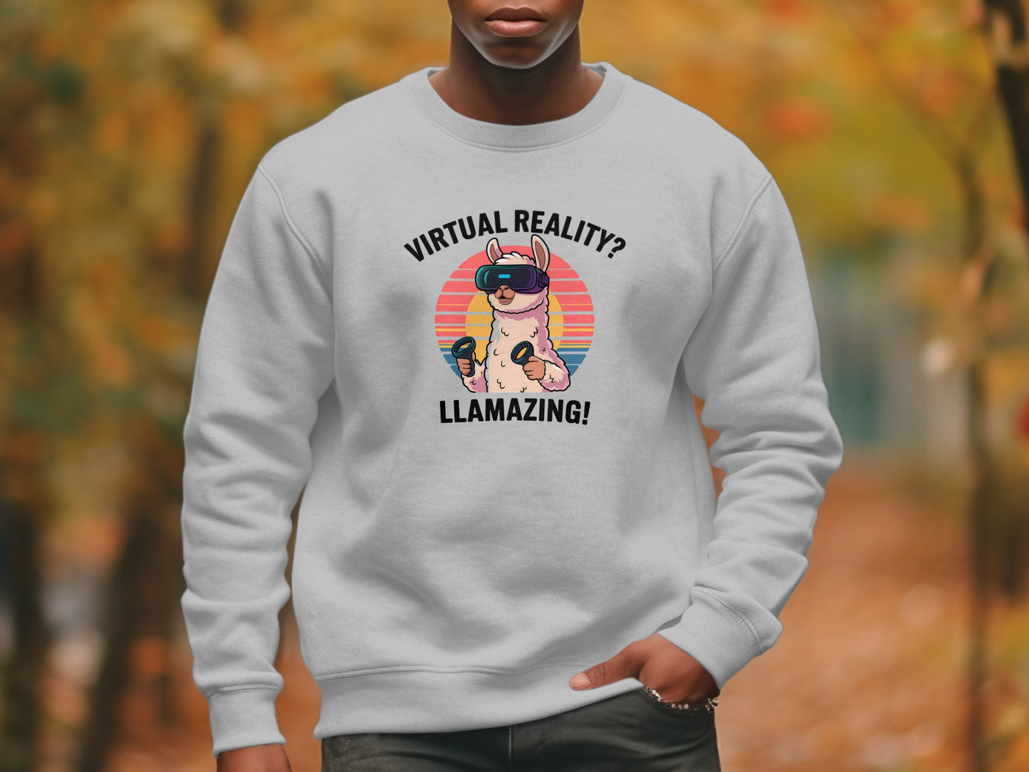 Virtual Reality Llamazing Graphic Sweatshirt Product