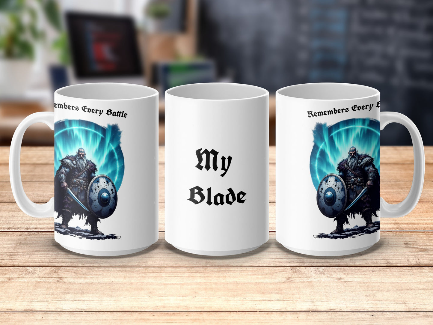 Fantasy Warrior Mug, Unique Custom Warrior Art Coffee Cup, Remember Every Battle, Gift for Gamers