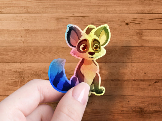 Adorable Rainbow Tail Cartoon Animal Sticker product