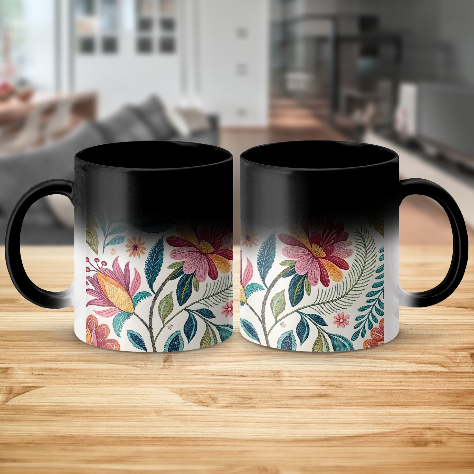Floral Design Heat Sensitive Mug product