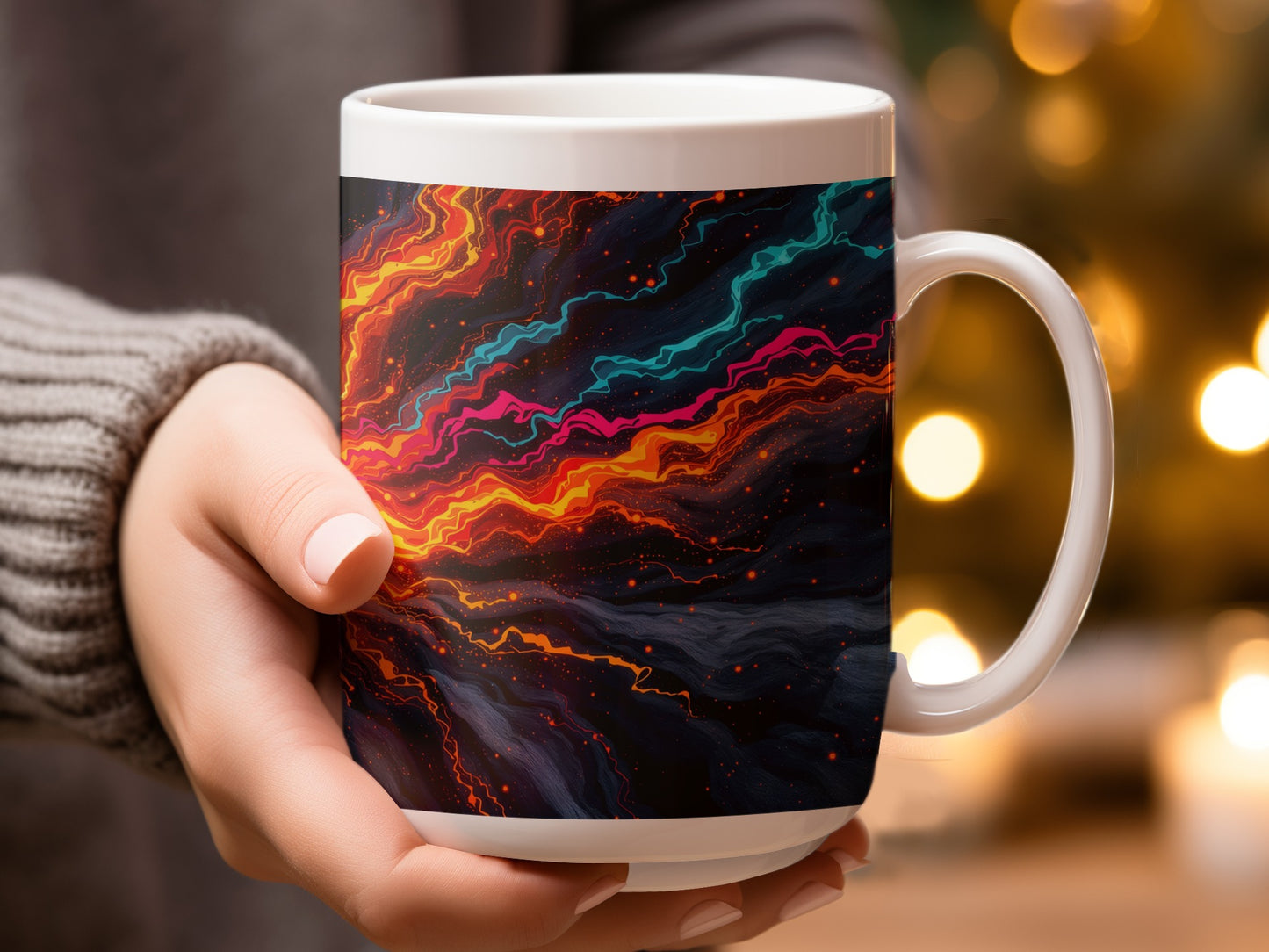 Colorful Swirling Abstract Design Ceramic Mug product
