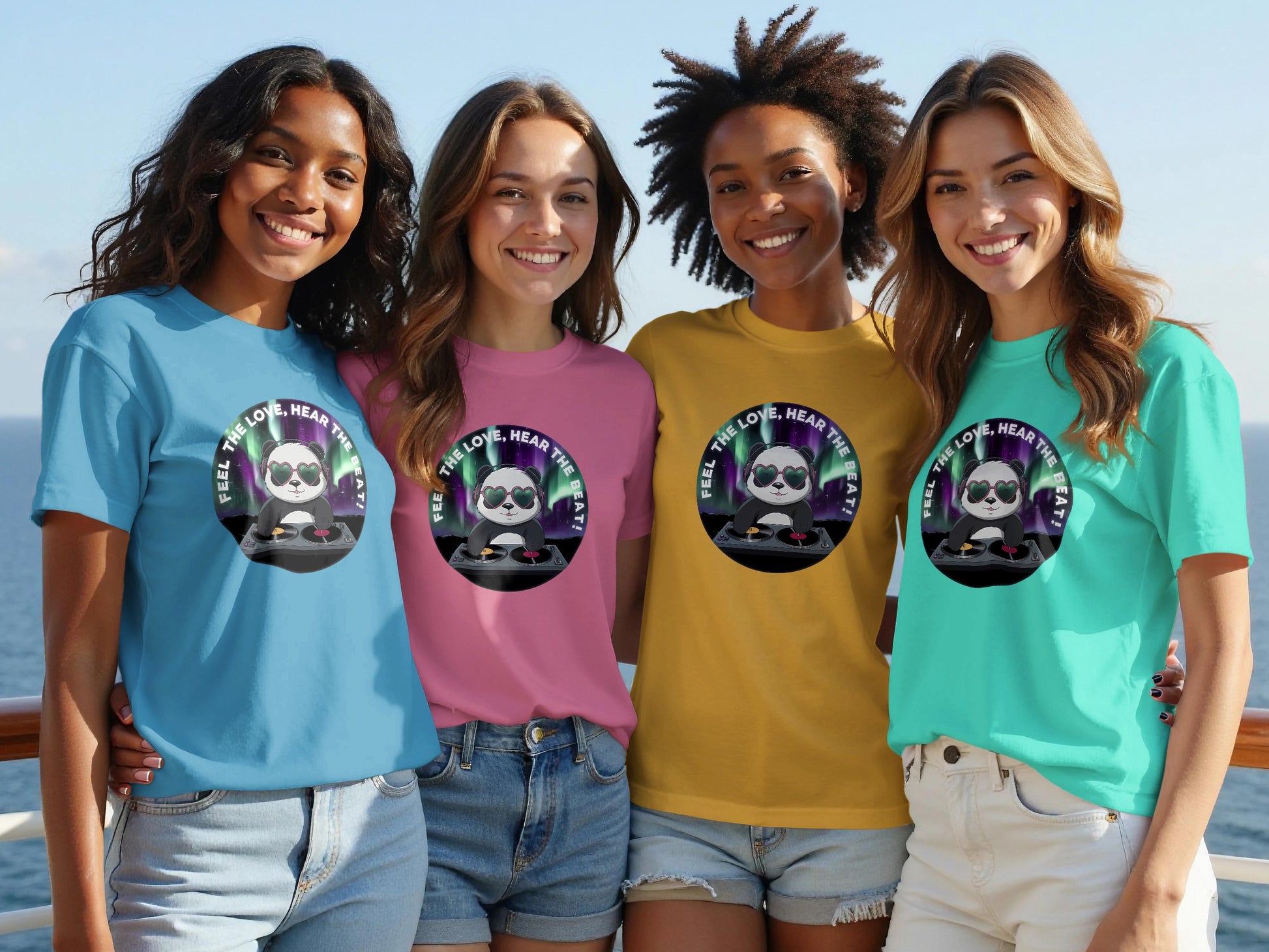 Feel The Love Hear The Beat Panda Tee product