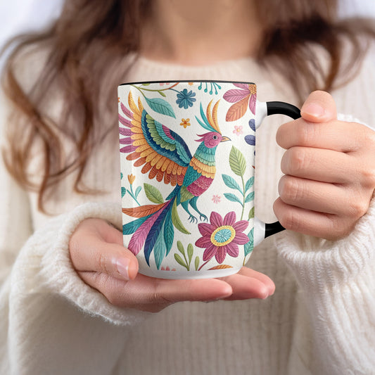 Colorful Bird and Floral Print Mug product