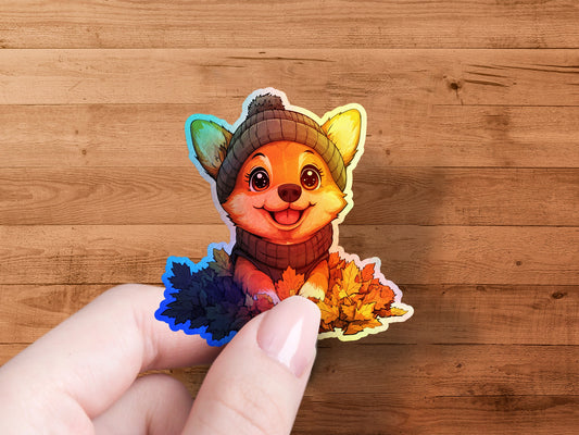 Cute Puppy Wearing Cozy Hat Sticker product