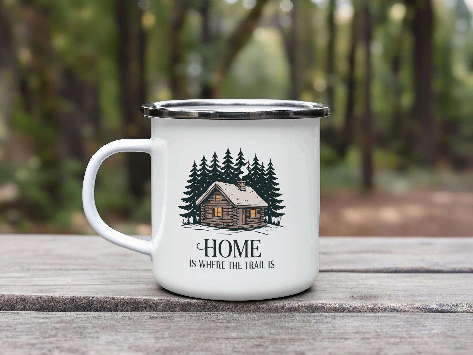 Rustic Cabin Design Mug Home Is Where The Trail Is product
