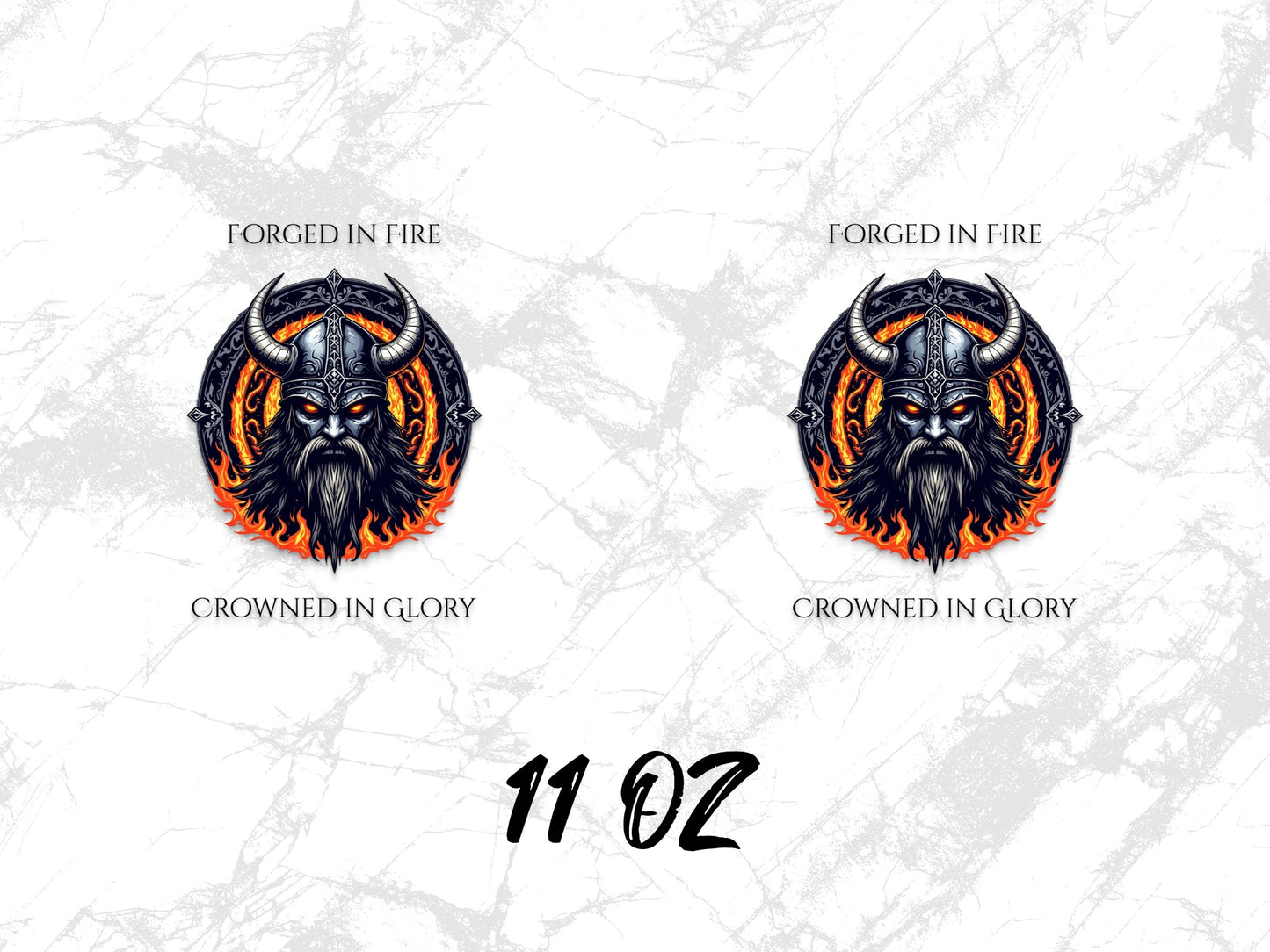 Forged in Fire Crowned in Glory Viking Warrior Coffee Mug, 11 oz Unique Norse Mythology Gift