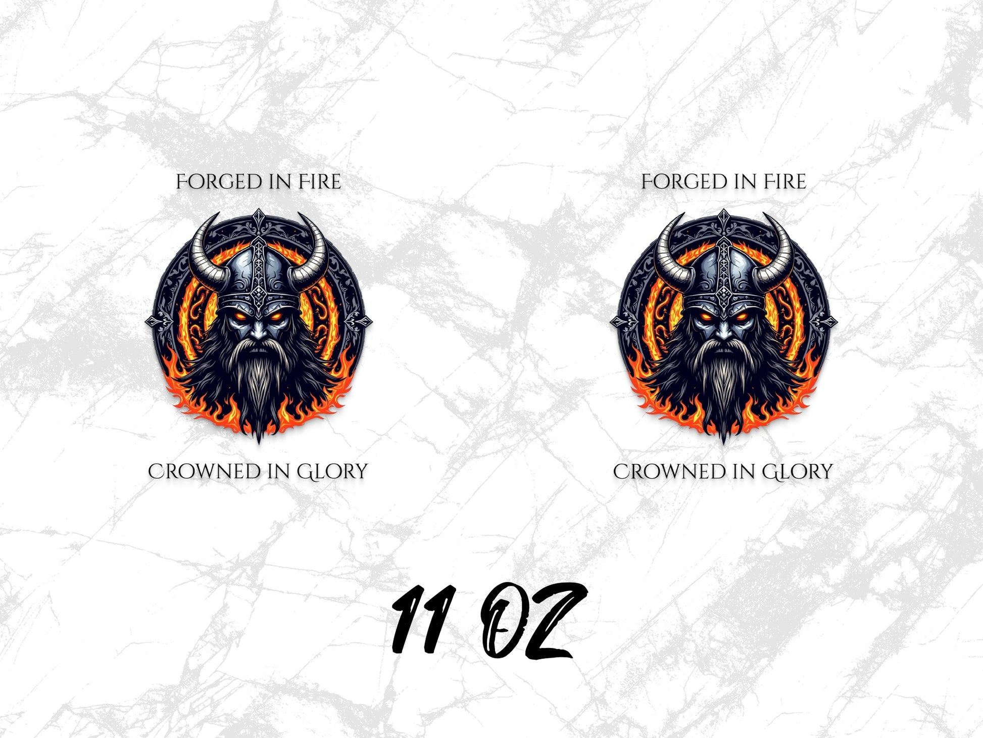 Forged in Fire Crowned in Glory Viking Warrior Coffee Mug, 11 oz Unique Norse Mythology Gift