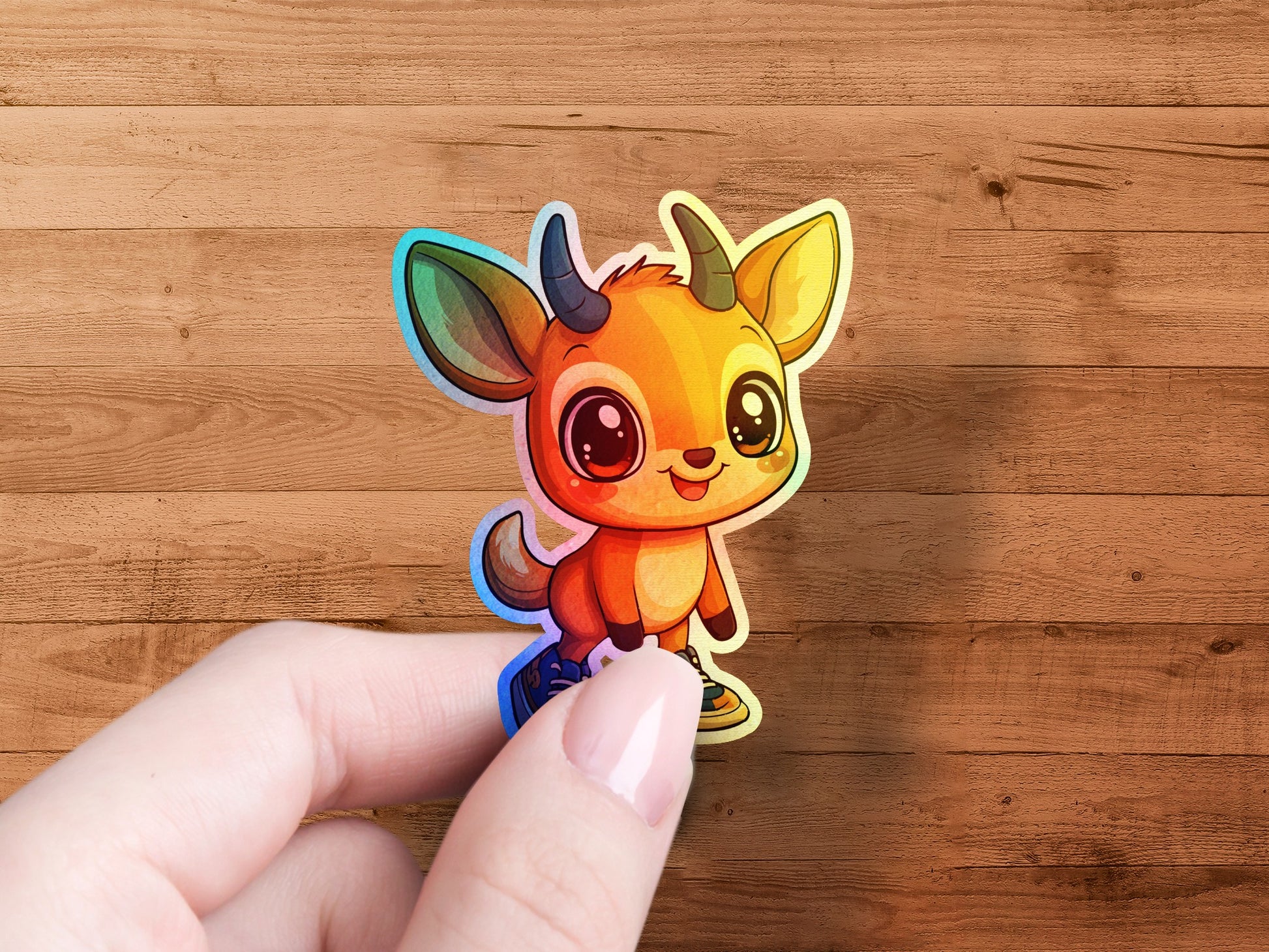 Colorful Adorable Baby Deer Sticker product