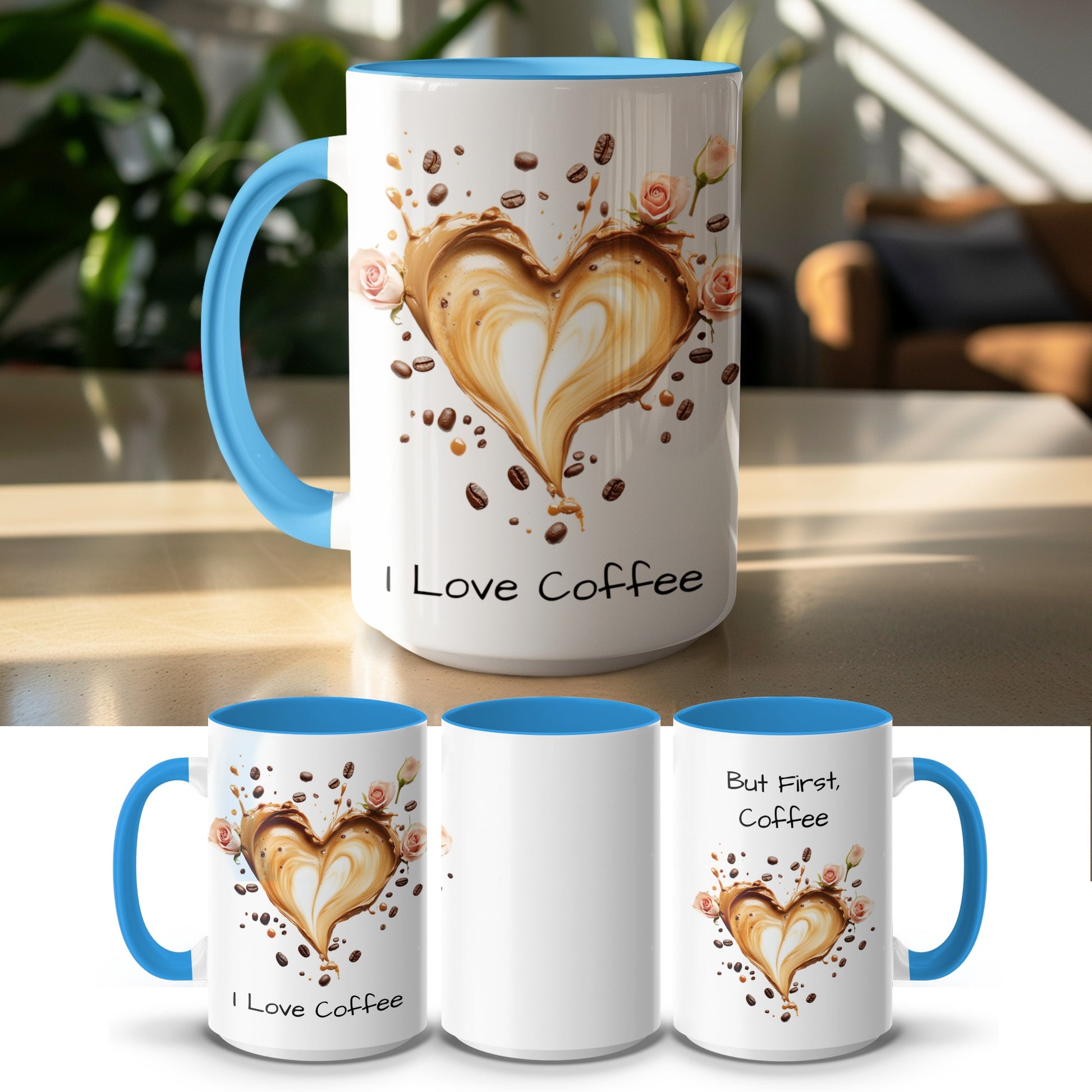 Heart Shape Coffee Art I Love Coffee Mug product