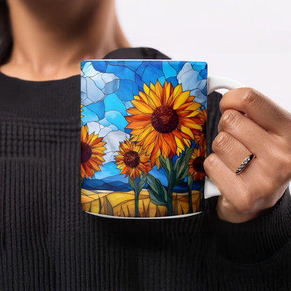 Sunflower Stained Glass Art Coffee Mug Unique product type