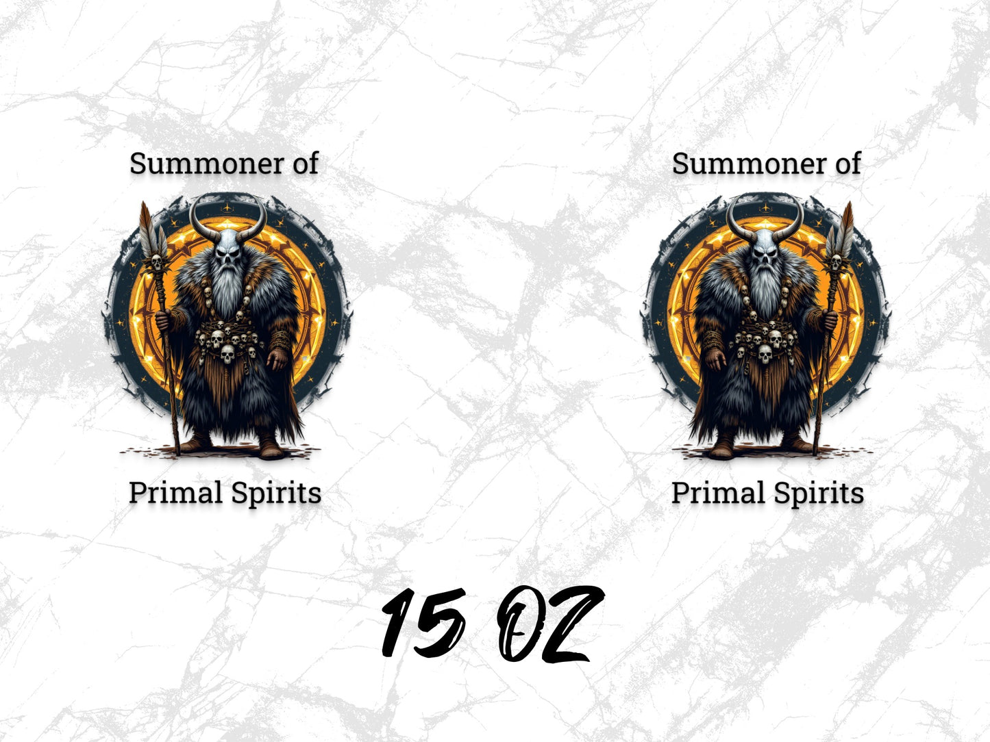 Summoner of Primal Spirits Art Print, Fantasy Warrior Illustration, Home Decor Wall Art, Unique Gift Idea, 15 Oz Size